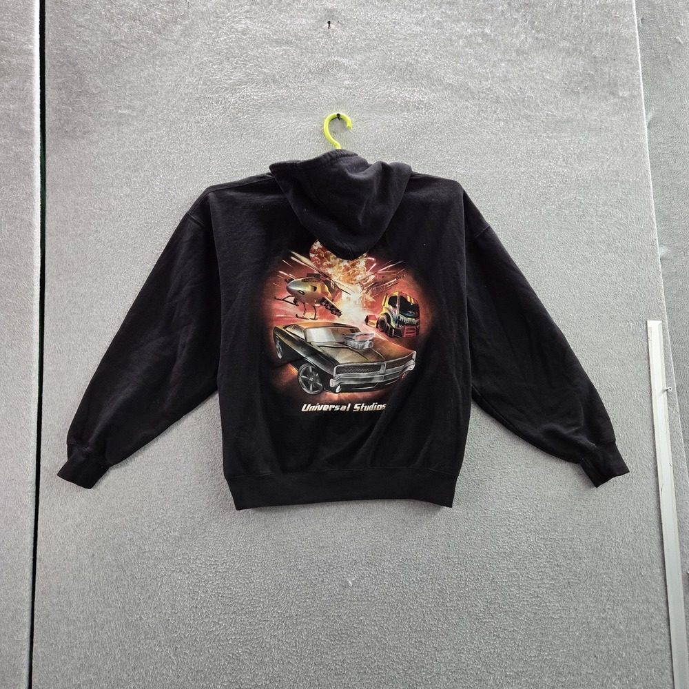 VINTAGE Fast & Furious Women Hoodie‎ L Universal Studios Car Explosion Oversized